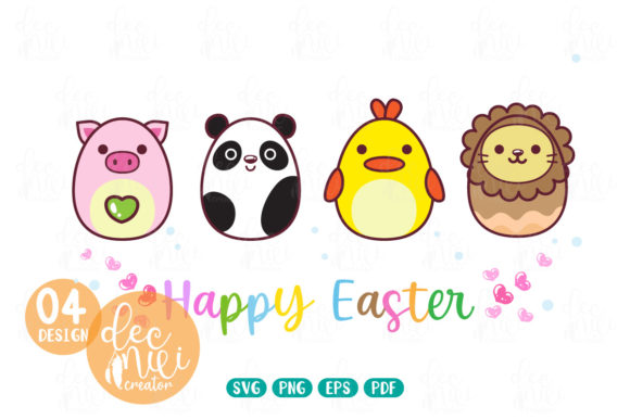 Animal Easter Eggs Set Digital Clipart: Graphics & Illustrations