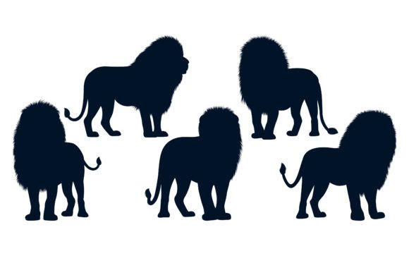 Animal Lion Silhouettes Vector Art: Graphics & Illustrations