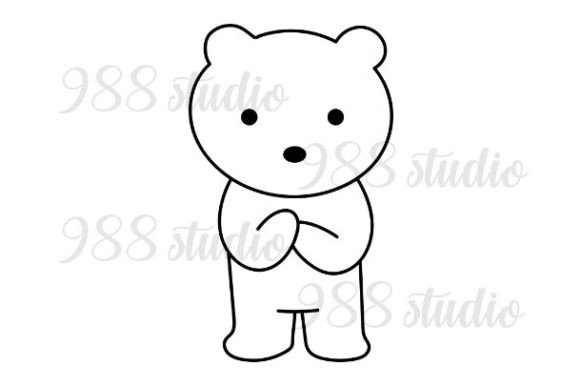 Animal Outline Drawing Bear SVG PNG