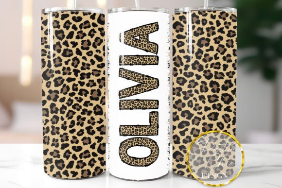 Animal Print Custom Name Tumbler Wrap: Graphics & Illustrations for Sellers