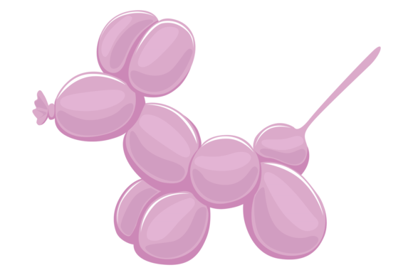 Balloon Animal Toy Graphics: Colorful Cartoon Illustrations