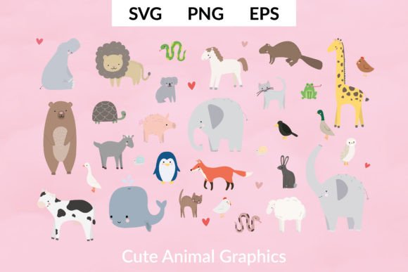 Cute Animal Graphics: Playful Illustrations for Branding & Print