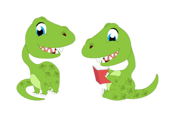 Cute Dinosaur Animal Cartoon: Friendly Graphics & Illustrations