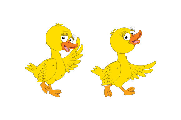 Cute Duck Animal Cartoon: Friendly Graphics & Illustrations