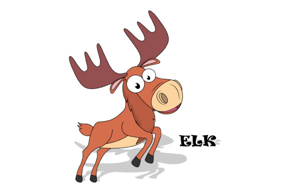 Cute Elk Animal Cartoon: Friendly Graphics & Illustrations