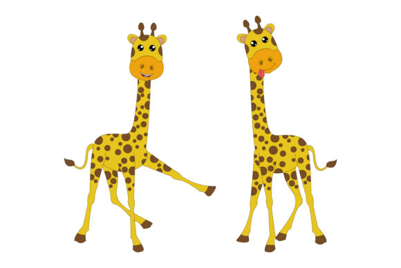 Cute Giraffe Animal Cartoon: Friendly Illustrations & Versatile Graphics
