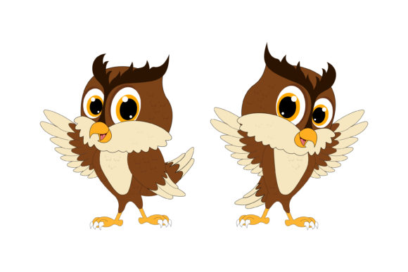 Cute Owl Animal Cartoon: Friendly Graphics & Illustrations