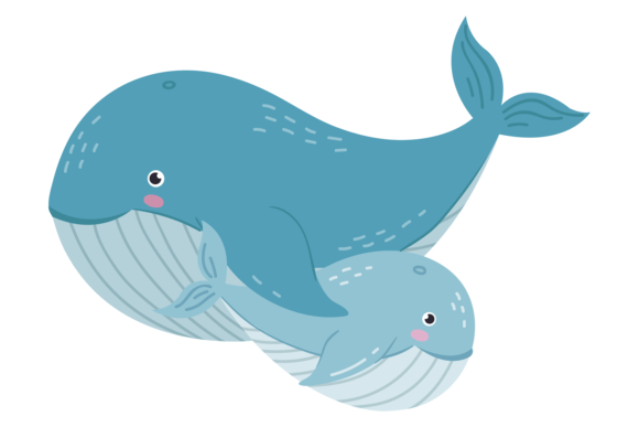 Cute Whale Mom Graphics: Illustrations for Handmade Joy