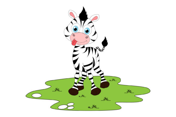 Cute Zebra Animal Cartoon: Playful Graphics & Illustrations