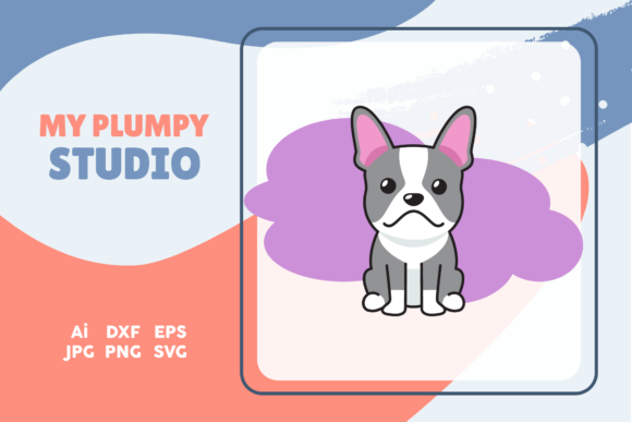 Dog Animal Cute Cloud Purple Graphics & Illustrations