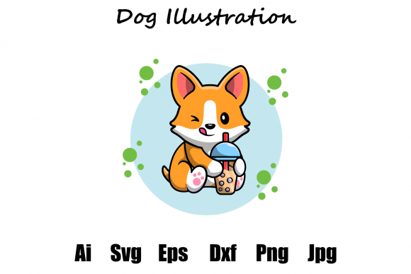 Dog Cute Animal Circle Bubbles: Graphics & Illustrations