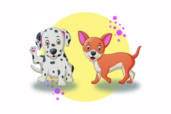 Dog Cute Animal Circle Bubbles Shadow: Graphics & Illustrations for Warm, Engaging Content