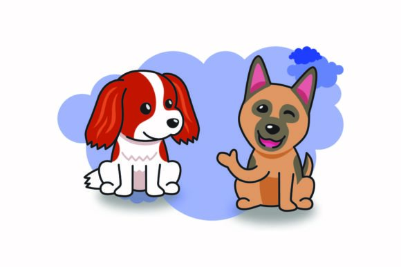 Dog Cute Animal Cloud Shadow: Whimsical Illustrations & Graphics