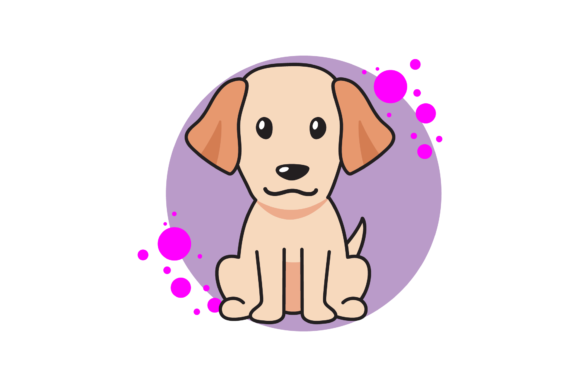 Dog Cute Animal Vector Circle Bubbles: Graphics & Illustrations for Handmade Makers