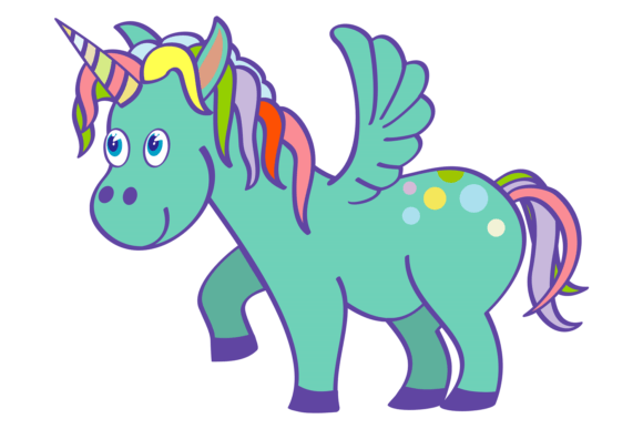 Fairytale Animal. Happy Unicorn Characte