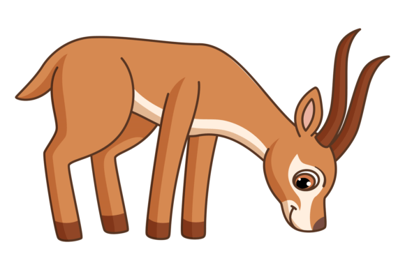 Gazelle Cartoon Animal. Cute Forest Baby Graphics