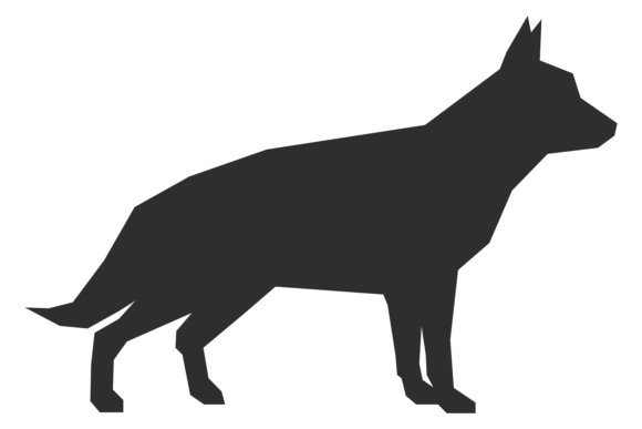 German Shepherd Black Silhouette. Animal Graphics & Illustrations