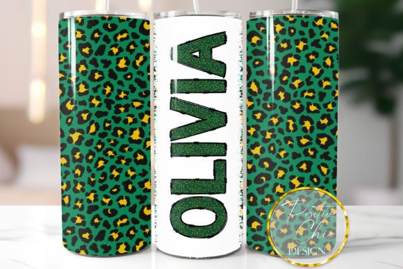 Green Animal Print Custom Tumbler Wrap