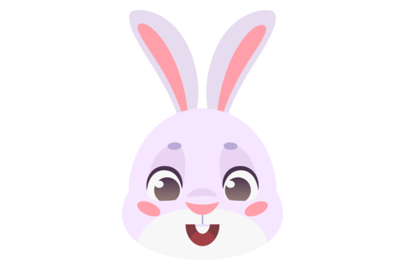 Happy Rabbit Portrait Graphics: Cute Illustrations for Crafters