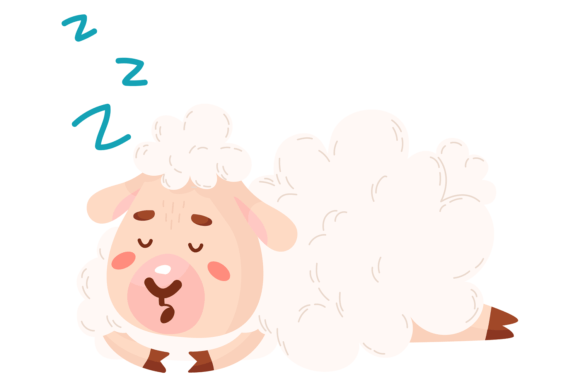 Lamb Sleeping Graphic: Cute Animal Illustration for Digital Sellers