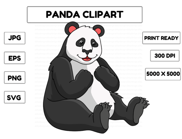 Panda Animal Cartoon Colored Clipart: Graphics & Illustrations for Real Publishing