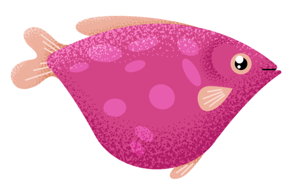 Pink Tropical Fish Graphics: Cute Illustrations for Content Publishing