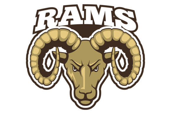 Rams Sport Team Badge. Animal Head Logo