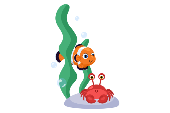 Underwater Animal Graphics: Ocean Bottom Nature Illustrations