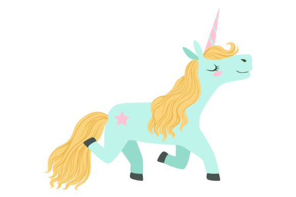Unicorn Cartoon Character Graphics: Magic Animal Illustrations