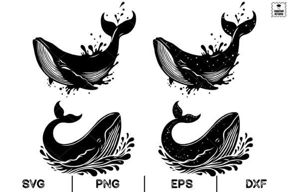 Whale Silhouette Graphics & Illustrations