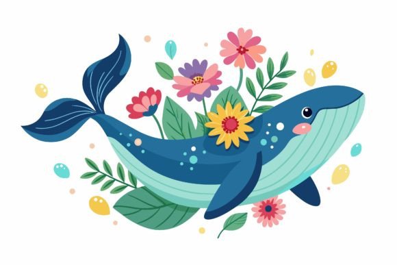 Whale with Flowers Graphics & Illustrations Review